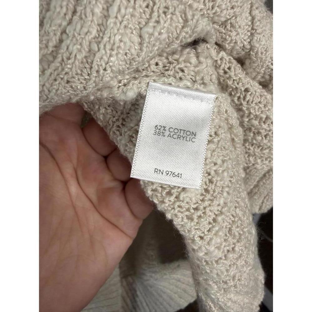 J. Jill cotton blend textured v-neck sweater cardigan with button closure - Picture 3 of 7